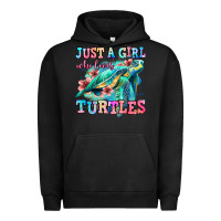 Pigment Black just a girl who loves turtles Urban Hoodie - Jasminsmagicworld