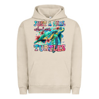 Pigment French Oak just a girl who loves turtles Urban Hoodie - Jasminsmagicworld