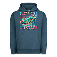 Pigment Midnight Navy just a girl who loves turtles Urban Hoodie - Jasminsmagicworld
