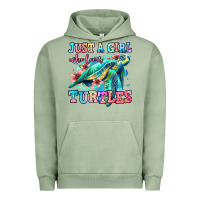 Pigment Oil Green just a girl who loves turtles Urban Hoodie - Jasminsmagicworld