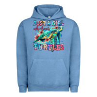 Pigment Pebble Blue just a girl who loves turtles Urban Hoodie - Jasminsmagicworld