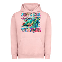 Pigment Salmon just a girl who loves turtles Urban Hoodie - Jasminsmagicworld