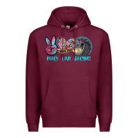 Burgundy peace love racing Premium Hoodie - AdoDesignShop