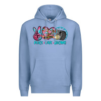 Colony Blue peace love racing Premium Hoodie - AdoDesignShop