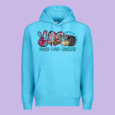 Peace Love Racing Premium Hoodie Designed By Adodesignshop