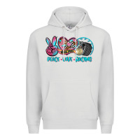 Dove Grey peace love racing Premium Hoodie - AdoDesignShop