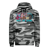 Slate Camo peace love racing Premium Hoodie - AdoDesignShop