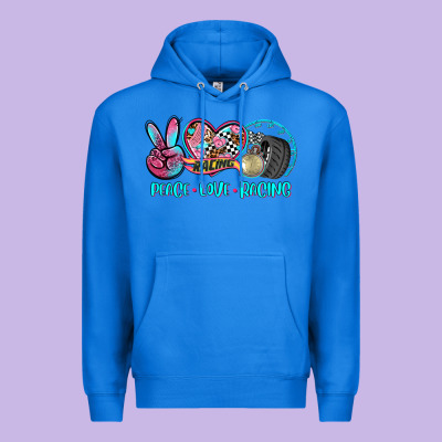 Peace Love Racing Premium Hoodie Designed By Adodesignshop