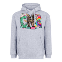 Heather Grey cna nurse tie dye leopard Heavyweight Hoodie - RanaPortraitStore