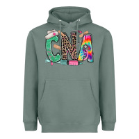 Cna Nurse Tie Dye Leopard Heavyweight Hoodie | Teevron