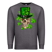 Charcoal Heather st. patrick's day skull Premium Sweatshirt - RanaPortraitStore