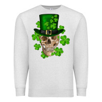 Oatmeal Heather st. patrick's day skull Premium Sweatshirt - RanaPortraitStore