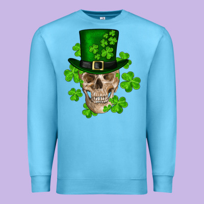 St. Patrick's Day Skull Premium Sweatshirt Designed By Ranaportraitstore