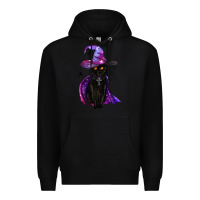 Black black witch cat Premium Hoodie - BundleAndBundleShop