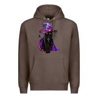 Coffee black witch cat Premium Hoodie - BundleAndBundleShop