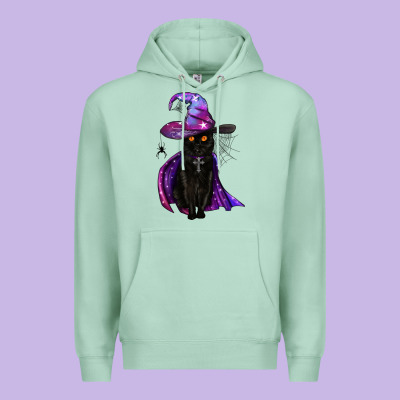 Black Witch Cat Premium Hoodie Designed By Bundleandbundleshop