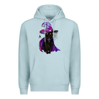 Blue Mist black witch cat Premium Hoodie - BundleAndBundleShop
