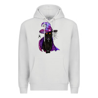 Dove Grey black witch cat Premium Hoodie - BundleAndBundleShop