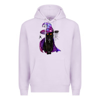 Lilac black witch cat Premium Hoodie - BundleAndBundleShop