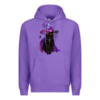 Purple black witch cat Premium Hoodie - BundleAndBundleShop