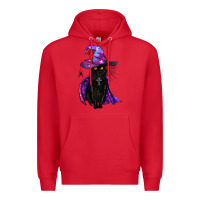 Red black witch cat Premium Hoodie - BundleAndBundleShop
