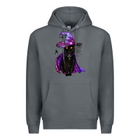 Rock black witch cat Premium Hoodie - BundleAndBundleShop