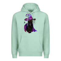 Seafoam black witch cat Premium Hoodie - BundleAndBundleShop