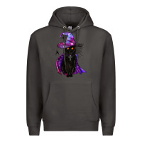 Smoke black witch cat Premium Hoodie - BundleAndBundleShop