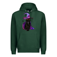 Sports Green black witch cat Premium Hoodie - BundleAndBundleShop