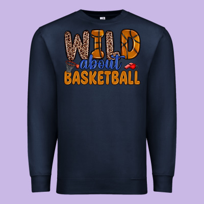 Wild About Basketball Premium Sweatshirt Designed By Zillion Design Studio
