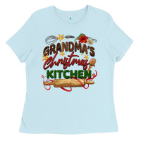 Baby Blue grandma's Christmas kitchen Ladies Tee - BarkalooDesign