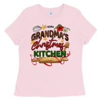 Bubblegum Pink grandma's Christmas kitchen Ladies Tee - BarkalooDesign