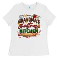 White grandma's Christmas kitchen Ladies Tee - BarkalooDesign