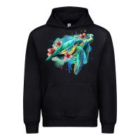 Black floral turtle Urban Hoodie - Jasminsmagicworld