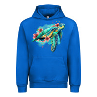 Cobalt floral turtle Urban Hoodie - Jasminsmagicworld