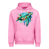 Fuchsia Pink floral turtle Urban Hoodie - Jasminsmagicworld