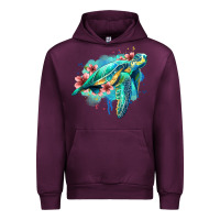 Mauve Wine floral turtle Urban Hoodie - Jasminsmagicworld