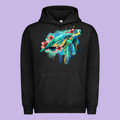 Floral Turtle Urban Hoodie Designed By Jasminsmagicworld