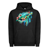 Pigment Black floral turtle Urban Hoodie - Jasminsmagicworld