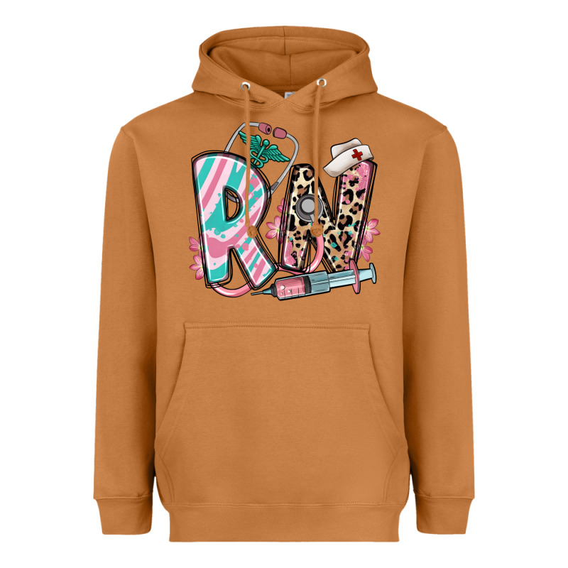 Floral Rn Registered Nurse Heavyweight Hoodie by RanaPortraitStore | Teevron