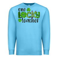 Ocean Blue st. Patrick's day one lucky teacher Premium Sweatshirt - RanaPortraitStore