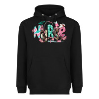 Black floral nurse Heavyweight Hoodie - RanaPortraitStore