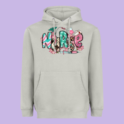 Heavyweight Hoodie floral nurse