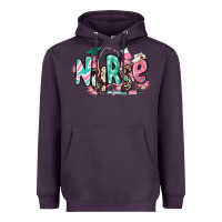 Plum floral nurse Heavyweight Hoodie - RanaPortraitStore