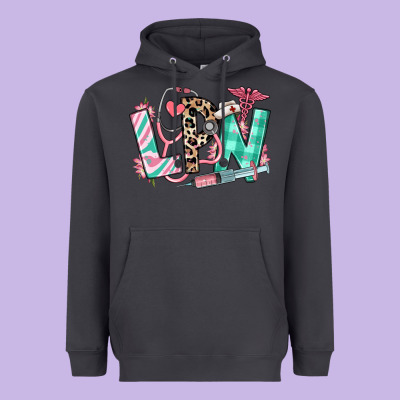 Heavyweight Hoodie floral lpn licensed practical nurse