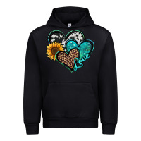 Black turquoise sunflower hearts Urban Hoodie - Jasminsmagicworld