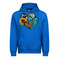 Cobalt turquoise sunflower hearts Urban Hoodie - Jasminsmagicworld