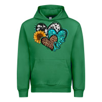 Emerald turquoise sunflower hearts Urban Hoodie - Jasminsmagicworld