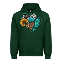 Forest Green turquoise sunflower hearts Urban Hoodie - Jasminsmagicworld