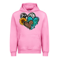 Fuchsia Pink turquoise sunflower hearts Urban Hoodie - Jasminsmagicworld